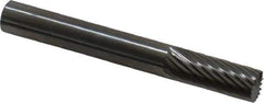 SGS Pro - 1/4" Cut Diam, 1/4" Shank Diam, Cylinder with End Cut Head Single Cut Burr - Carbide, End Cut End, 5/8" LOC, 2" OAL - Industrial Tool & Supply