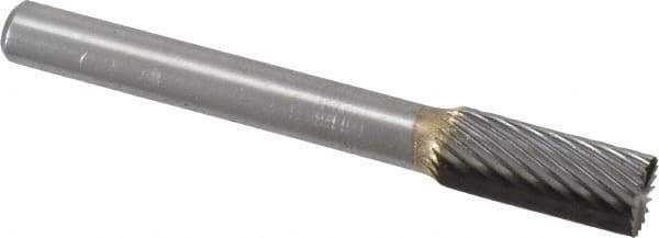 SGS Pro - 5/16" Cut Diam, 1/4" Shank Diam, Cylinder with End Cut Head Single Cut Burr - Carbide, End Cut End, 3/4" LOC, 2-1/2" OAL - Industrial Tool & Supply