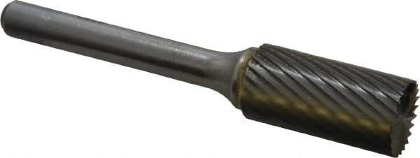 SGS Pro - 1/2" Cut Diam, 1/4" Shank Diam, Cylinder with End Cut Head Single Cut Burr - Carbide, End Cut End, 1" LOC, 2-3/4" OAL - Industrial Tool & Supply