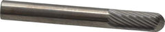 SGS Pro - 1/4" Cut Diam, 1/4" Shank Diam, Cylinder with Radius Head Single Cut Burr - Carbide, Radius End, 5/8" LOC, 2" OAL - Industrial Tool & Supply
