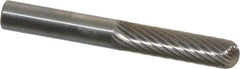 SGS Pro - 1/4" Cut Diam, 1/4" Shank Diam, Cylinder with Radius Head Single Cut Burr - Carbide, Radius End, 1" LOC, 2" OAL - Industrial Tool & Supply