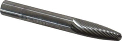 SGS Pro - 1/4" Cut Diam, 1/4" Shank Diam, Tree Head Single Cut Burr - Carbide, Radius End, 3/4" LOC - Industrial Tool & Supply