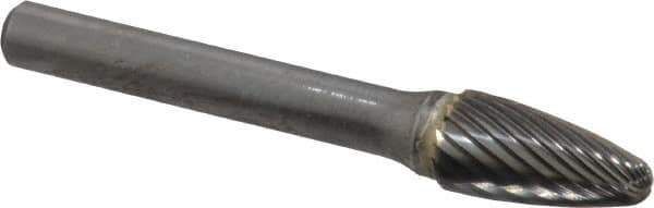 SGS Pro - 3/8" Cut Diam, 1/4" Shank Diam, Tree Head Single Cut Burr - Carbide, Radius End, 3/4" LOC - Industrial Tool & Supply
