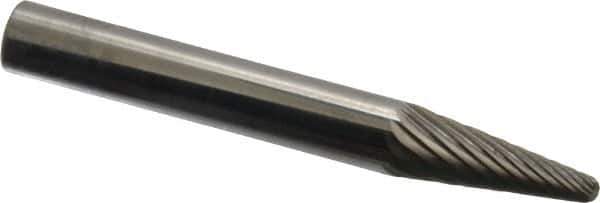SGS Pro - 1/4" Cut Diam, 1/4" Shank Diam, Taper Head Single Cut Burr - Carbide, Radius End, 5/8" LOC - Industrial Tool & Supply