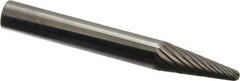 SGS Pro - 1/4" Cut Diam, 1/4" Shank Diam, Taper Head Single Cut Burr - Carbide, Radius End, 5/8" LOC - Industrial Tool & Supply