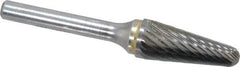 SGS Pro - 1/2" Cut Diam, 1/4" Shank Diam, Taper Head Single Cut Burr - Carbide, Radius End, 1-1/8" LOC - Industrial Tool & Supply