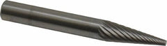 SGS Pro - 1/4" Cut Diam, 1/4" Shank Diam, Cone Head Single Cut Burr - Carbide, Point End, 3/4" LOC - Industrial Tool & Supply