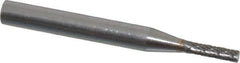 SGS Pro - 1/8" Cut Diam, 1/4" Shank Diam, Cylinder Head Double Cut Burr - Carbide, Flat End, 1/2" LOC - Industrial Tool & Supply
