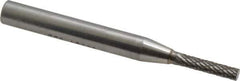 SGS Pro - 1/8" Cut Diam, 1/4" Shank Diam, Cylinder Head Double Cut Burr - Carbide, Flat End, 5/8" LOC, 2" OAL - Industrial Tool & Supply