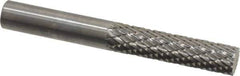 SGS Pro - 1/4" Cut Diam, 1/4" Shank Diam, Cylinder Head Double Cut Burr - Carbide, Flat End, 1" LOC, 2" OAL - Industrial Tool & Supply