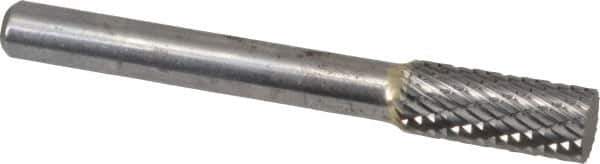SGS Pro - 5/16" Cut Diam, 1/4" Shank Diam, Cylinder Head Double Cut Burr - Carbide, Flat End, 3/4" LOC, 2-1/2" OAL - Industrial Tool & Supply