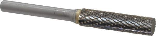 SGS Pro - 3/8" Cut Diam, 1/4" Shank Diam, Cylinder Head Double Cut Burr - Carbide, Flat End, 1-1/2" LOC - Industrial Tool & Supply