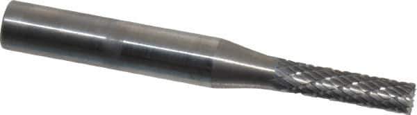 SGS Pro - 5/32" Cut Diam, 1/4" Shank Diam, Cylinder with End Cut Head Double Cut Burr - Carbide, End Cut End, 5/8" LOC - Industrial Tool & Supply