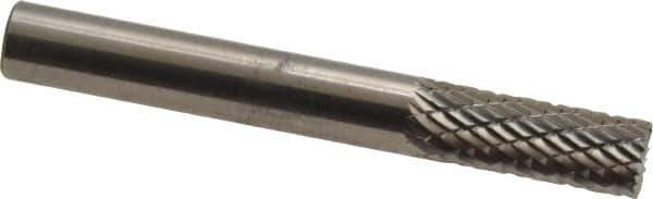 SGS Pro - 1/4" Cut Diam, 1/4" Shank Diam, Cylinder with End Cut Head Double Cut Burr - Carbide, End Cut End, 5/8" LOC, 2" OAL - Industrial Tool & Supply