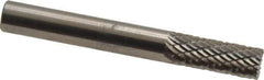 SGS Pro - 1/4" Cut Diam, 1/4" Shank Diam, Cylinder with End Cut Head Double Cut Burr - Carbide, End Cut End, 5/8" LOC, 2" OAL - Industrial Tool & Supply