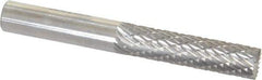 SGS Pro - 1/4" Cut Diam, 1/4" Shank Diam, Cylinder with End Cut Head Double Cut Burr - Carbide, End Cut End, 1" LOC - Industrial Tool & Supply