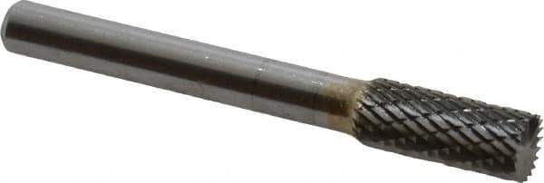 SGS Pro - 5/16" Cut Diam, 1/4" Shank Diam, Cylinder with End Cut Head Double Cut Burr - Carbide, End Cut End, 3/4" LOC, 2-1/2" OAL - Industrial Tool & Supply