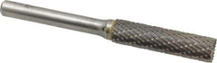 SGS Pro - 3/8" Cut Diam, 1/4" Shank Diam, Cylinder with End Cut Head Double Cut Burr - Carbide, End Cut End, 1-1/2" LOC - Industrial Tool & Supply