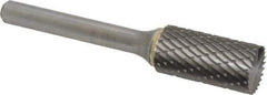 SGS Pro - 1/2" Cut Diam, 1/4" Shank Diam, Cylinder with End Cut Head Double Cut Burr - Carbide, End Cut End, 1" LOC, 2-3/4" OAL - Industrial Tool & Supply