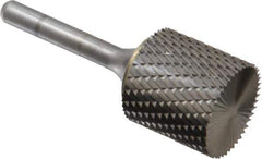 SGS Pro - 1" Cut Diam, 1/4" Shank Diam, Cylinder with End Cut Head Double Cut Burr - Carbide, End Cut End, 1" LOC, 2-3/4" OAL - Industrial Tool & Supply