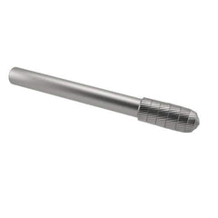 SGS Pro - 5/16" Cut Diam, 1/4" Shank Diam, Cylinder with Radius Head Double Cut Burr - Carbide, Radius End, 3/4" LOC, 2-1/2" OAL - Industrial Tool & Supply
