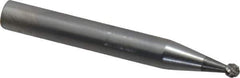 SGS Pro - 1/8" Cut Diam, 1/4" Shank Diam, Ball Head Double Cut Burr - Carbide, Radius End, 3/32" LOC - Industrial Tool & Supply