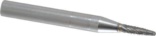SGS Pro - 1/8" Cut Diam, 1/4" Shank Diam, Tree with Radius Head Double Cut Burr - Carbide, Radius End, 1/2" LOC - Industrial Tool & Supply