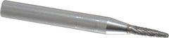 SGS Pro - 1/8" Cut Diam, 1/4" Shank Diam, Tree with Radius Head Double Cut Burr - Carbide, Radius End, 1/2" LOC - Industrial Tool & Supply