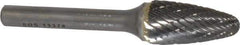 SGS Pro - 1/2" Cut Diam, 1/4" Shank Diam, Tree with Radius Head Double Cut Burr - Carbide, Radius End, 1" LOC - Industrial Tool & Supply