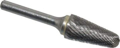 SGS Pro - 5/8" Cut Diam, 1/4" Shank Diam, Taper Head Double Cut Burr - Carbide, Radius End, 1-3/16" LOC - Industrial Tool & Supply