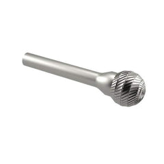 SGS Pro - 1/4" Cut Diam, 1/4" Shank Diam, Cone Head Double Cut Burr - Carbide, Point End, 1" LOC - Industrial Tool & Supply