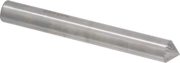 SGS Pro - 1/4" Cut Diam, 1/4" Shank Diam, Cone Head Double Cut Burr - Carbide, Point End, 1/8" LOC, 2" OAL - Industrial Tool & Supply