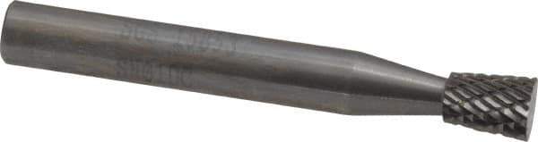 SGS Pro - 1/4" Cut Diam, 1/4" Shank Diam, Inverted Cone Head Double Cut Burr - Carbide, Flat End, 5/16" LOC - Industrial Tool & Supply