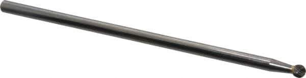 SGS Pro - 1/4" Cut Diam, 1/4" Shank Diam, Ball Head Single Cut Burr - Carbide, Radius End, 7/32" LOC - Industrial Tool & Supply