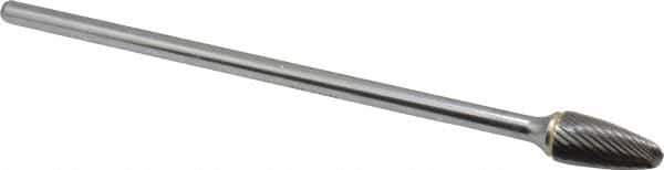 SGS Pro - 1/2" Cut Diam, 1/4" Shank Diam, Tree with Radius Head Single Cut Burr - Carbide, Radius End, 1" LOC - Industrial Tool & Supply