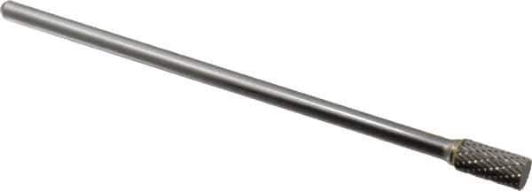 SGS Pro - 3/8" Cut Diam, 1/4" Shank Diam, Cylinder Head Double Cut Burr - Carbide, Flat End, 3/4" LOC - Industrial Tool & Supply