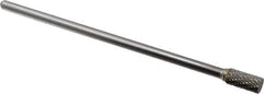SGS Pro - 3/8" Cut Diam, 1/4" Shank Diam, Cylinder Head Double Cut Burr - Carbide, Flat End, 3/4" LOC - Industrial Tool & Supply