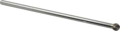 SGS Pro - 3/8" Cut Diam, 1/4" Shank Diam, Ball Head Double Cut Burr - Carbide, Radius End, 5/16" LOC - Industrial Tool & Supply