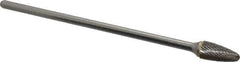 SGS Pro - 1/2" Cut Diam, 1/4" Shank Diam, Tree with Radius Head Double Cut Burr - Carbide, Radius End, 1" LOC - Industrial Tool & Supply