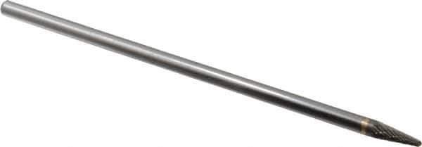 SGS Pro - 1/4" Cut Diam, 1/4" Shank Diam, Taper Head Double Cut Burr - Carbide, Radius End, 5/8" LOC - Industrial Tool & Supply