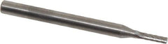 SGS Pro - 1/16" Cut Diam, 1/8" Shank Diam, Cylinder Head Single Cut Burr - Carbide, Flat End, 1/4" LOC, 1-1/2" OAL - Industrial Tool & Supply