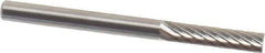 SGS Pro - 1/8" Cut Diam, 1/8" Shank Diam, Cylinder Head Single Cut Burr - Carbide, Flat End, 9/16" LOC, 1-1/2" OAL - Industrial Tool & Supply