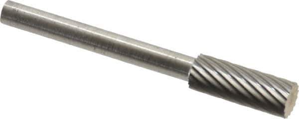SGS Pro - 3/16" Cut Diam, 1/8" Shank Diam, Cylinder Head Single Cut Burr - Carbide, Flat End, 1/2" LOC - Industrial Tool & Supply