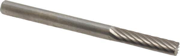 SGS Pro - 1/8" Cut Diam, 1/8" Shank Diam, Cylinder with End Cut Head Single Cut Burr - Carbide, End Cut End, 9/16" LOC - Industrial Tool & Supply