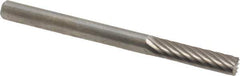 SGS Pro - 1/8" Cut Diam, 1/8" Shank Diam, Cylinder with End Cut Head Single Cut Burr - Carbide, End Cut End, 9/16" LOC - Industrial Tool & Supply
