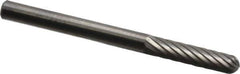 SGS Pro - 1/8" Cut Diam, 1/8" Shank Diam, Cylinder with Radius Head Single Cut Burr - Carbide, Radius End, 9/16" LOC, 1-1/2" OAL - Industrial Tool & Supply