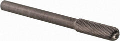 SGS Pro - 5/32" Cut Diam, 1/8" Shank Diam, Cylinder with Radius Head Single Cut Burr - Carbide, Radius End, 1/2" LOC - Industrial Tool & Supply