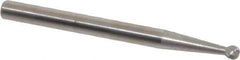 SGS Pro - 3/32" Cut Diam, 1/8" Shank Diam, Ball Head Single Cut Burr - Carbide, Radius End, 3/32" LOC, 1-1/2" OAL - Industrial Tool & Supply