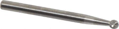 SGS Pro - 1/8" Cut Diam, 1/8" Shank Diam, Ball Head Single Cut Burr - Carbide, Radius End, 1/8" LOC, 1-1/2" OAL - Industrial Tool & Supply