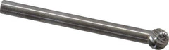 SGS Pro - 3/16" Cut Diam, 1/8" Shank Diam, Ball Head Single Cut Burr - Carbide, Radius End, 5/32" LOC - Industrial Tool & Supply
